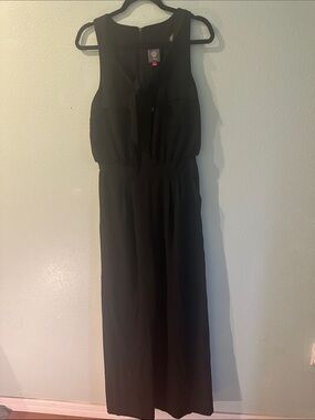 Black Sleeveless Tie-Neck Jumpsuit